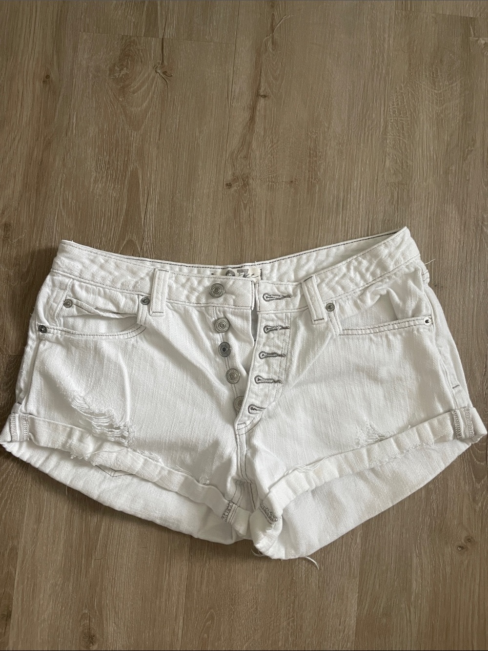 Free people White Jean Shorts